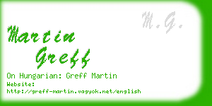 martin greff business card